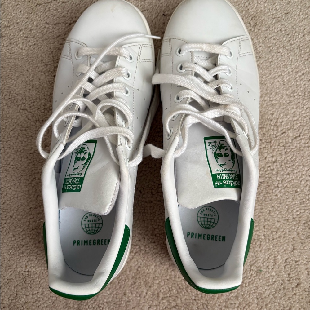 Adidas Stan Smith White and PrimeGreen Sneakers Men’s Size 8.5 - Picture 8 of 8